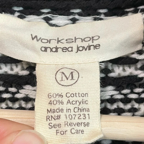 Workshop Andrea Jovine Black and White Knit Cardigan  - Size M - Picture 5 of 7